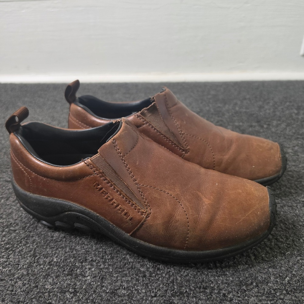 Merrell Jungle Moc Brown Mens 8 Leather Slip On Shoes Outdoors Hiking J000439